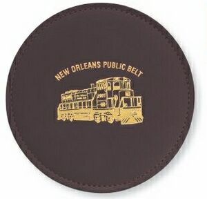 Burgundy Leather Round Coasters with  Vinyl Base   WAUCUST241500